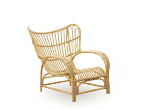 TEDDY EXTERIOR - Outdoor wingchair with armrests in Alu-Rattan and ArtFibre _ Sika Design